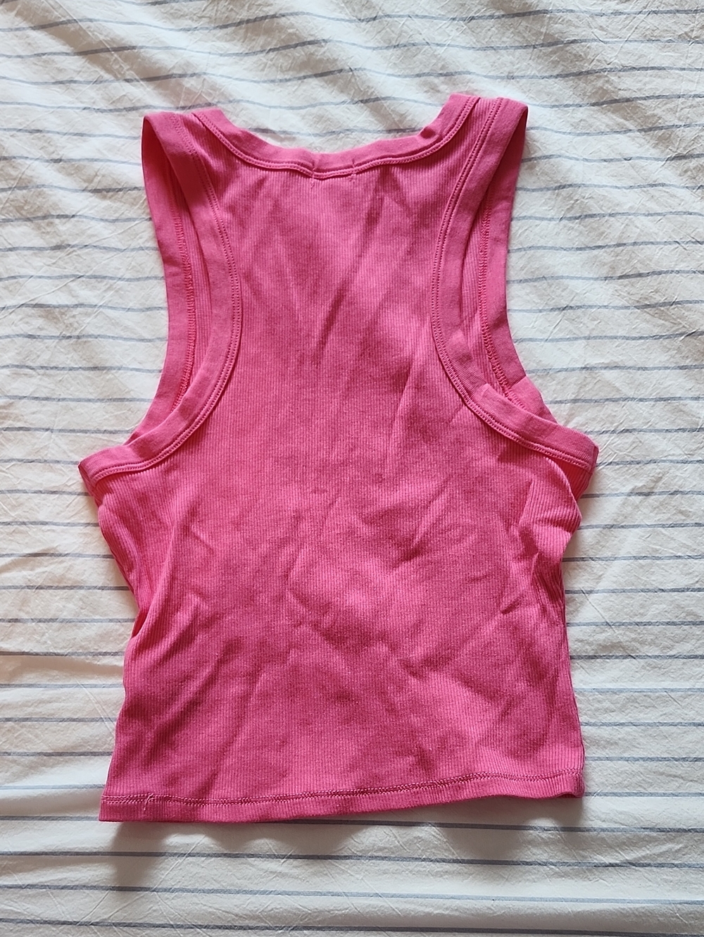 Garage Pink Ribbed Cropped Tank - Picture 3 of 3